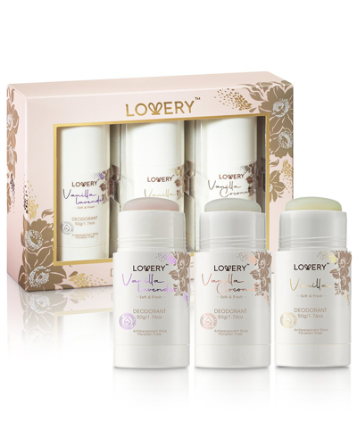 Lovery 3pc Vanilla Deodorant Set In Multi