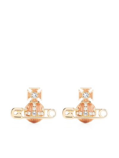 Vivienne Westwood Kitty Stud Earrings In Gold