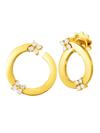 Roberto Coin Women's Love In Verona 18k Yellow Gold & Double Diamond Front-facing Hoop Earrings