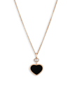 Chopard Happy Hearts 18k Rose Gold, Diamond & Black Onyx Pendant Necklace