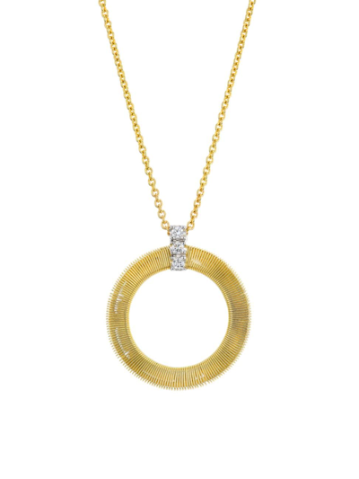 MARCO BICEGO WOMEN'S MASAI 18K YELLOW GOLD & DIAMOND COIL CIRCLE PENDANT NECKLACE