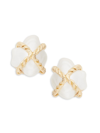 Kenneth Jay Lane Women's Champagne Faux-pearl Earrings Stud Earrings In Cognac