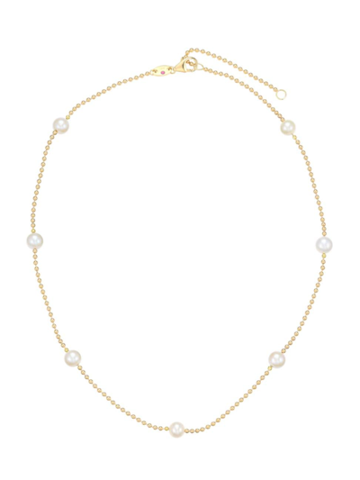 ROBERTO COIN WOMEN'S 18K YELLOW GOLD & 4MM PEARL STATION BEADED CHAIN NECKLACE