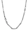 Samuel B. Sterling Silver Twisted Mixed Link Necklace In Silver