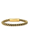 HMY JEWELRY 18K GOLD PLATED STAINLESS STEEL WHEAT CHAIN BRACELET