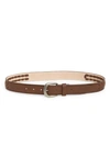 VINCE CAMUTO BURNISHED LACE FAUX LEATHER BELT