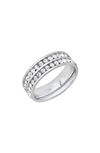 HMY JEWELRY CRYSTAL DOUBLE ROW BAND RING