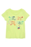 Peek Aren't You Curious Kids' Heart Strings Embroidered Cotton Graphic Tee In Green