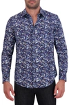 Robert Graham Morais Abstract Print Cotton Button-up Shirt In Purple Multi