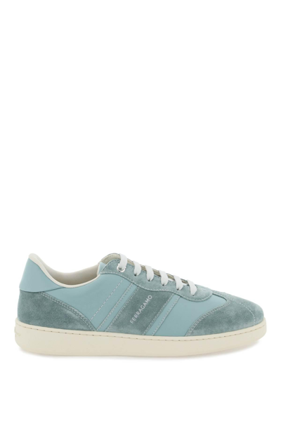 Ferragamo Leather Sneakers In Green