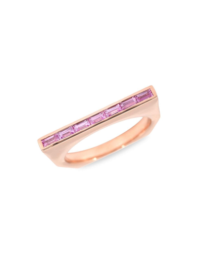 Emily P Wheeler Women's Baby Platform 18k Rose Gold & Pink Sapphire Ring
