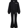 MOSCHINO BLACK TRACKSUIT FOR GIRLS WITH LOGO