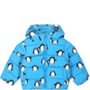 Stella Mccartney Kids Boys Blue Penguin Print Puffer Jacket In Light Blue