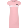 GCDS MINI PINK DRESS FOR GIRL WITH LOGO