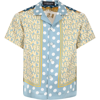 VERSACE LIGHT BLUE SHIRT FOR BOY WITH ICONIC PRINT AND LOGO