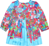 VERSACE LIGHT BLUE DRESS FOR BABY GIRL WITH FLORAL PRINT