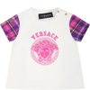VERSACE WHITE T-SHIRT FOR BABY GIRL WITH MEDUSA AND LOGO