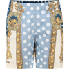VERSACE LIGHT BLUE SWIM BOXER FOR BOY WITH POLKA DOTS AND LOGO