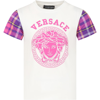 VERSACE WHITE T-SHIRT FOR GIRL WITH MEDUSA AND LOGO