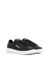 Just Cavalli Tiger Head-logo Leather Sneakers In Black