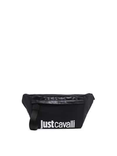 Just Cavalli Logo-embossed Zip-up Belt Bag In Black