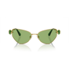 Swarovski Womens Gold Sk7003 Irregular-frame Metal Sunglasses In Dark Green