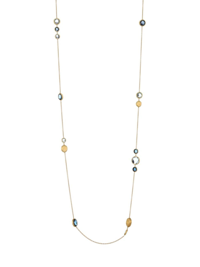 Marco Bicego 18k Yellow Gold Jaipur Mixed Blue Topaz Long Necklace, 34