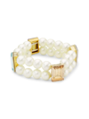 Kenneth Jay Lane Women's Gold-plated, Faux Pearl & Crystal Glass Bracelet