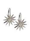 Nina Gilin Diamond Starburst Earrings In Black Rhodium Silver