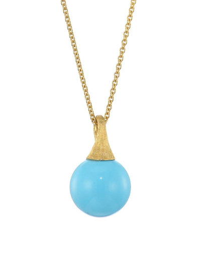 MARCO BICEGO WOMEN'S AFRICA 18K YELLOW GOLD & TURQUOISE PENDANT NECKLACE
