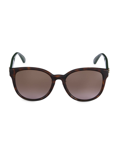 Gucci Round Acetate Sunglasses In Havana Green Brown