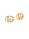 Gucci Women's Running G Diamond 18k Yellow Gold Stud Earrings