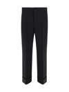 Gucci Wool Cropped Trousers In Black