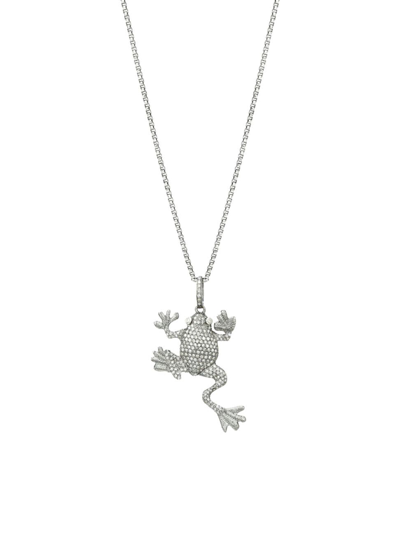 Nina Gilin Women's Black Rhodium-plated Silver & Diamond Pavé Frog Pendant Necklace
