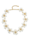 Kenneth Jay Lane Women's Crystal & Faux-pearl Flower Necklace In White Pearl