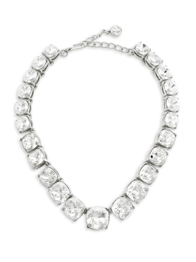 Kenneth Jay Lane Women's Silvertone Graduated Crystal Stone Headlite Necklace