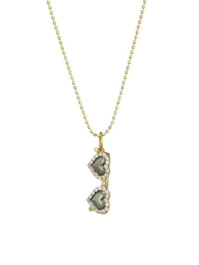 Sydney Evan Women's 14k Yellow Gold & Diamond Heart Sunglasses Charm Necklace