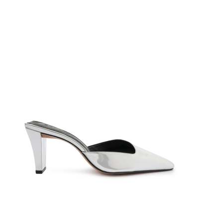 Schutz Rosie Specchio Leather Pump In Silver