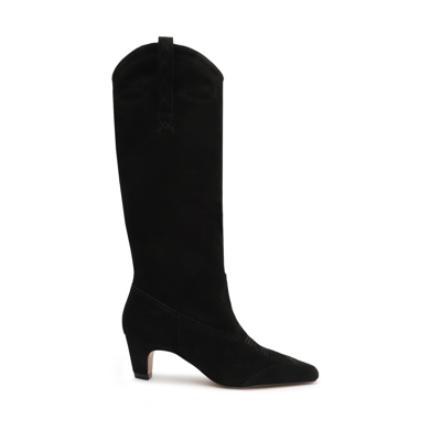 Schutz Allie Up Suede Boot In Black