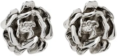 Blumarine Rose Stud Earrings In Silver