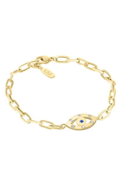 Liza Schwartz Cubic Zirconia Evil Eye Bracelet In Gold