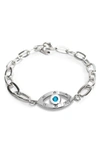 LIZA SCHWARTZ CUBIC ZIRCONIA EVIL EYE BRACELET