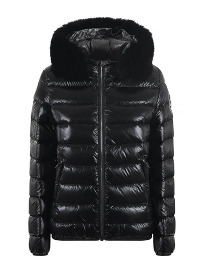 Colmar Quilted Down Jacket With Hood In Fur In Black
