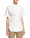 THE ROW LIKO SHORT-SLEEVE BUTTON-FRONT SHIRT, WHITE,PROD197040244