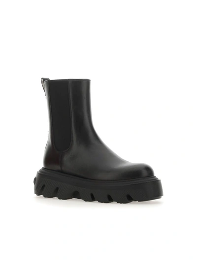 Casadei Generation C Black Ankle Boots With Chunky Platform And Logo Detail In Leather Woman