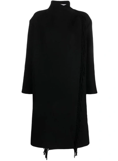 Iro Ricky Fringed Wool-blend Coat In Black