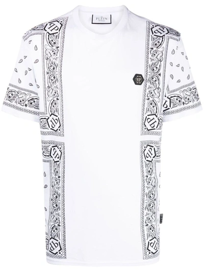 Philipp Plein Bandana-print Short-sleeve T-shirt In White