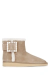 Roger Vivier Winter Viv Crystal-embellished Shearling-lined Suede Ankle Boots In 1t71