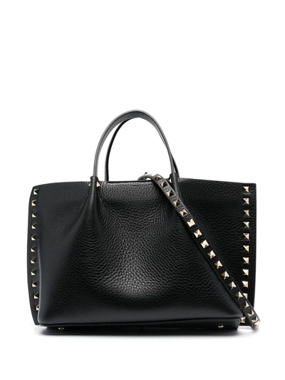 Valentino Garavani Rockstud Tote Bag In Black