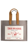 True Religion Brand Jeans Twill Tote Bag In Grey